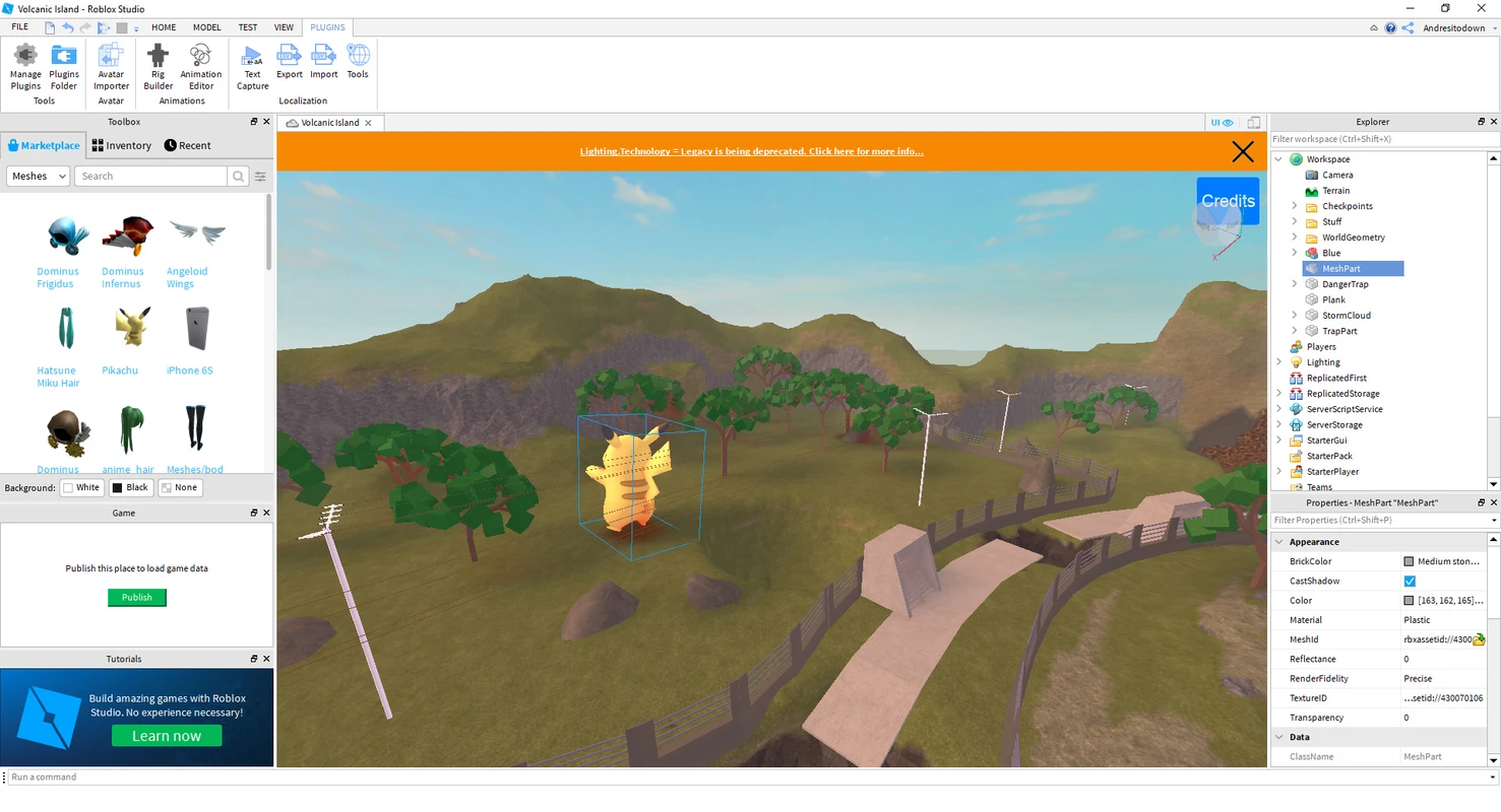Plugin toolbar and asset import strip along the upper editor chrome.